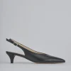 Décolleté e slingback tacco 5cm pelle nero
