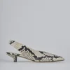 Décolleté e slingback tacco 4cm pitone beige