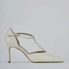Décolleté e slingback tacco 7cm pelle bianco