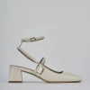 Décolleté e slingback tacco 5cm pelle beige