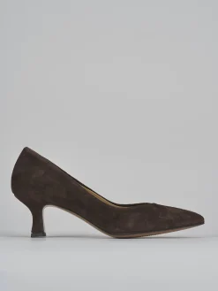 Décolleté e slingback tacco 5cm camoscio testa