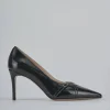 Décolleté e slingback tacco 7cm vernice nero