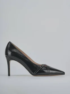 Décolleté e slingback tacco 7cm vernice nero