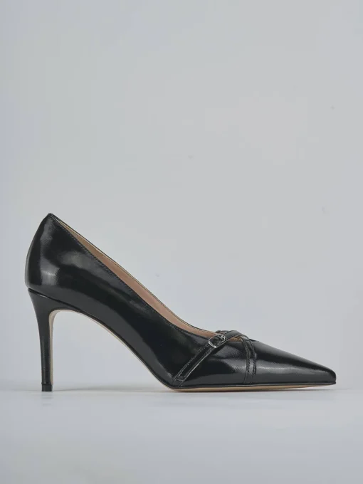 Décolleté e slingback tacco 7cm vernice nero