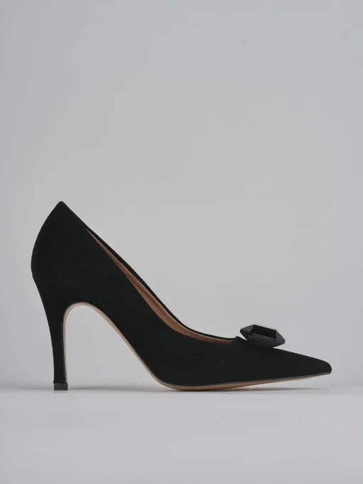 Décolleté e slingback tacco 9cm camoscio nero