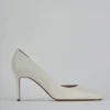 Décolleté e slingback tacco 8cm pelle bianco