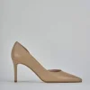Décolleté e slingback tacco 8cm pelle beige