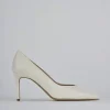 Décolleté e slingback tacco 7cm pelle bianco