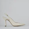 Décolleté e slingback tacco 9cm pelle bianco