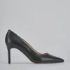 Décolleté e slingback tacco 7cm pelle nero