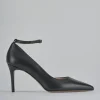 Décolleté e slingback tacco 7cm pelle nero