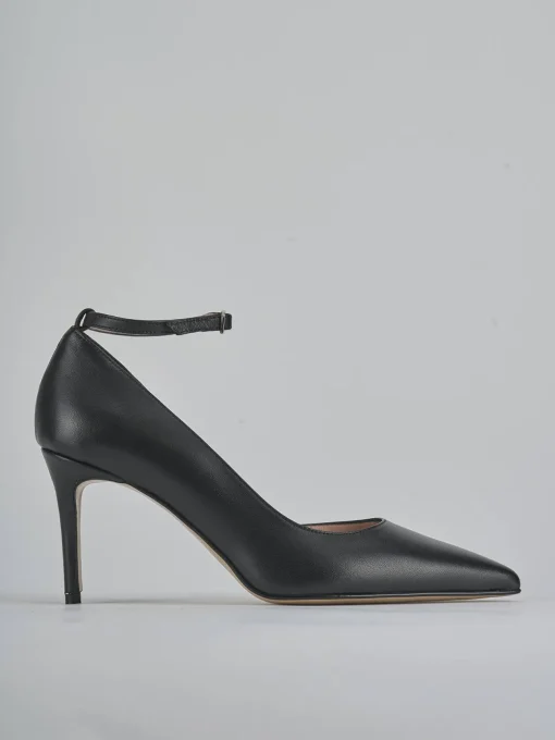 Décolleté e slingback tacco 7cm pelle nero
