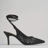 Décolleté e slingback tacco 7cm pelle nero