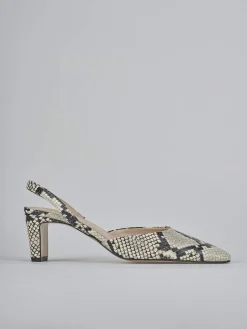 Décolleté e slingback tacco 6cm pitone beige