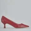 Décolleté e slingback tacco 5cm pelle rosso