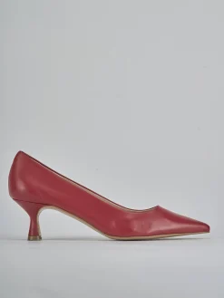 Décolleté e slingback tacco 5cm pelle rosso
