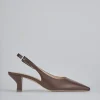 Décolleté e slingback tacco 6cm pelle testa