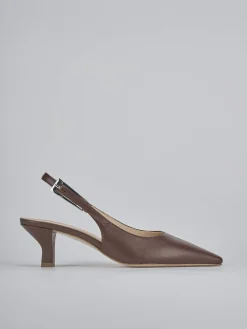 Décolleté e slingback tacco 6cm pelle testa