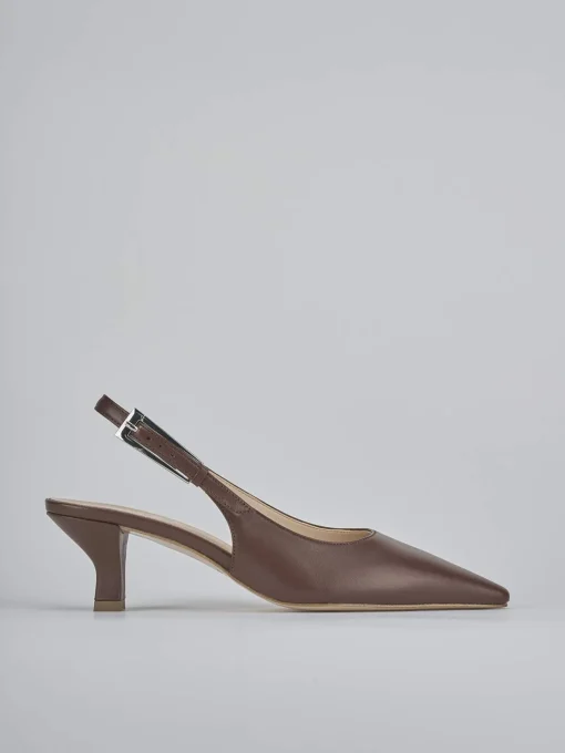 Décolleté e slingback tacco 6cm pelle testa