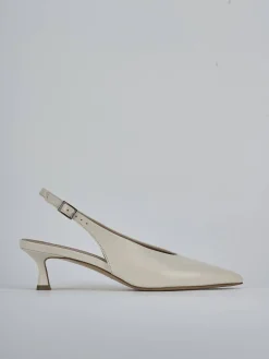 Décolleté e slingback tacco 5cm pelle beige