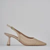 Décolleté e slingback tacco 7cm pelle beige