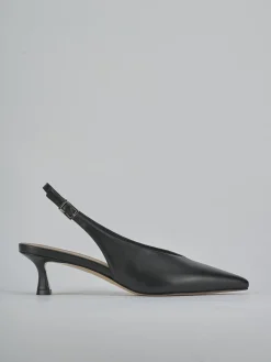 Décolleté e slingback tacco 5cm pelle nero