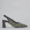 Décolleté e slingback tacco 7cm pelle nero