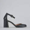 Décolleté e slingback tacco 7cm pelle nero