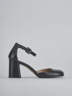 Décolleté e slingback tacco 7cm pelle nero