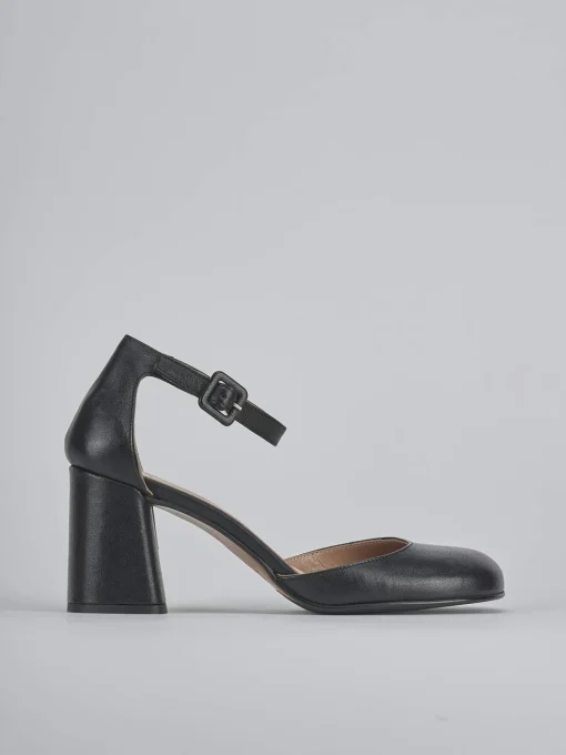 Décolleté e slingback tacco 7cm pelle nero