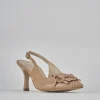 Décolleté e slingback tacco 7cm pelle beige