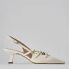 Décolleté e slingback tacco 6cm vernice bianco