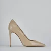 Décolleté e slingback tacco 10cm vernice beige