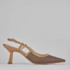 Décolleté e slingback tacco 7cm pelle testa