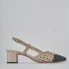 Décolleté e slingback tacco 6cm pelle beige