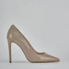 Décolleté e slingback tacco 10cm vernice beige