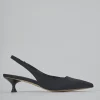 Décolleté e slingback tacco 4cm licra nero
