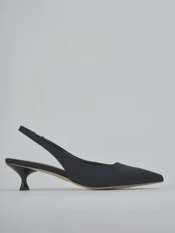 Décolleté e slingback tacco 4cm licra nero