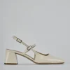 Décolleté e slingback tacco 5cm vernice bianco