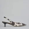 Décolleté e slingback tacco 4cm cavallino bianco