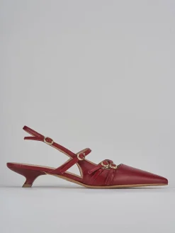 Décolleté e slingback tacco 3cm pelle bordo'