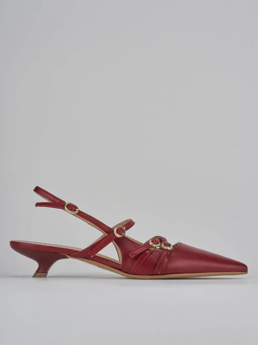 Décolleté e slingback tacco 3cm pelle bordo'