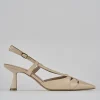 Décolleté e slingback tacco 7cm pelle beige