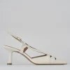 Décolleté e slingback tacco 7cm pelle bianco