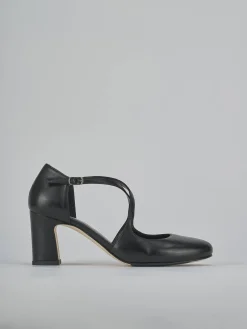 Décolleté e slingback tacco 7cm pelle nero