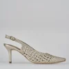 Décolleté e slingback tacco 7cm pelle oro