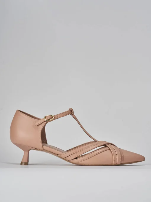 Décolleté e slingback tacco 5cm pelle rosa