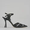 Décolleté e slingback tacco 9cm pelle nero