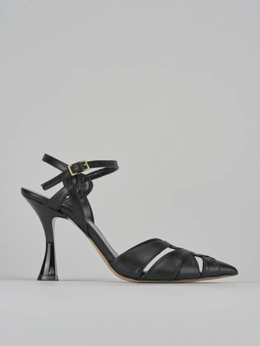 Décolleté e slingback tacco 9cm pelle nero