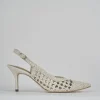 Décolleté e slingback tacco 7cm pelle bianco